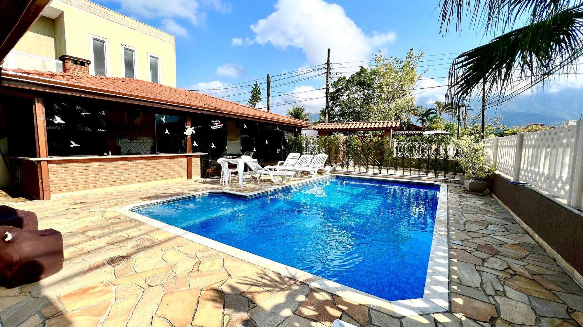 Praia/Piscina Com Hidro /Pebolim/Sinuca E Wi-Fi Caraguatatuba Bagian luar foto
